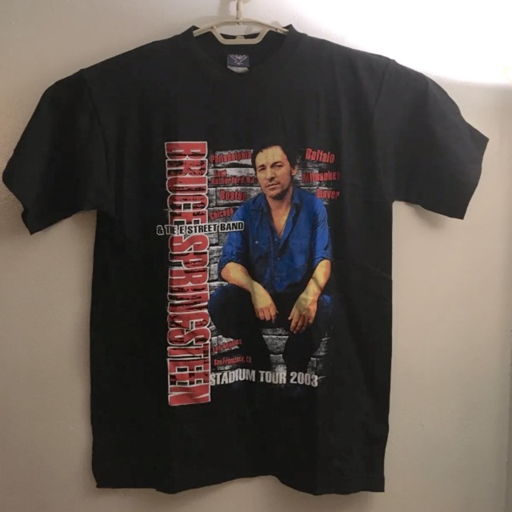 Mens 2003 Bruce Springsteen & The E Street Band Stadium Tour Black Shirt M